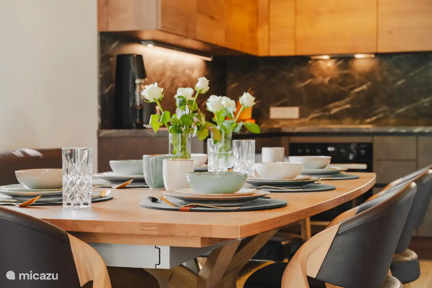 table offers space for 8 people.