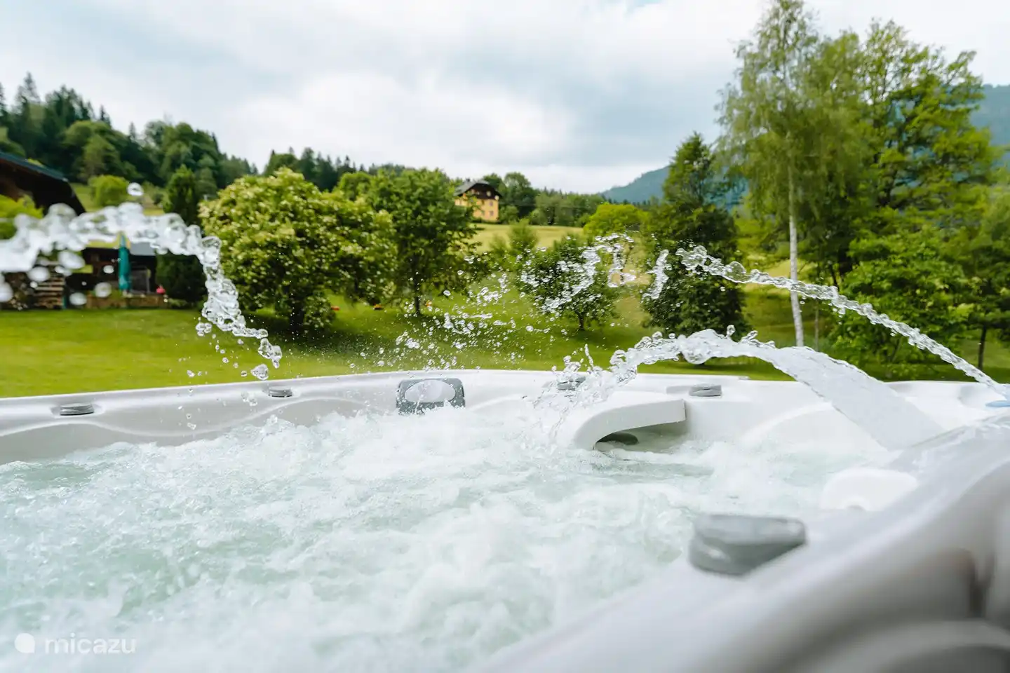 view of the Austrian mountains from the Whirlpool.