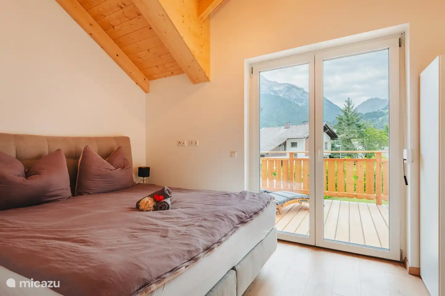 master bedroom with a view of Italy.