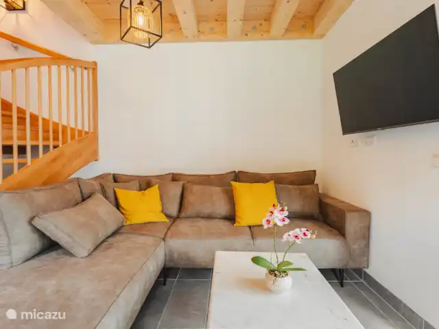 Burbuja en las pistas en Austria, Carintia, Kötschach-Mauthen - chalet sala de estar.