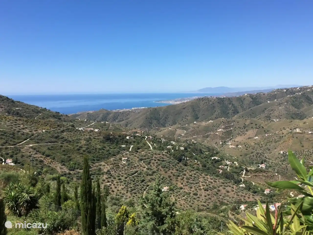 Vue à droite de Malaga et Gibraltar. Par temps clair, l'Afrique est parfois visible