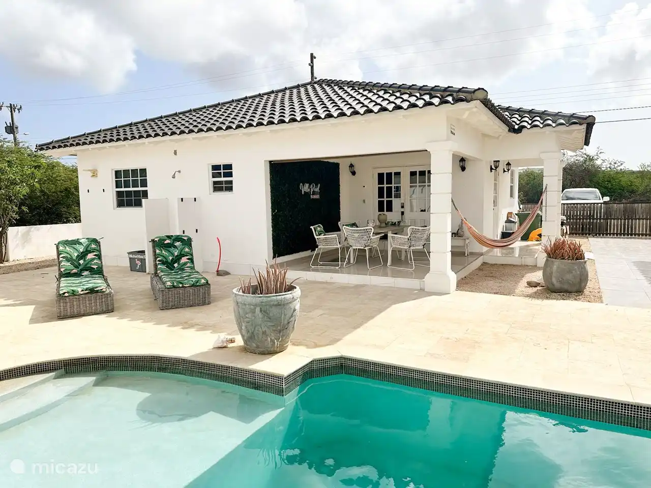 Patio facing the pool