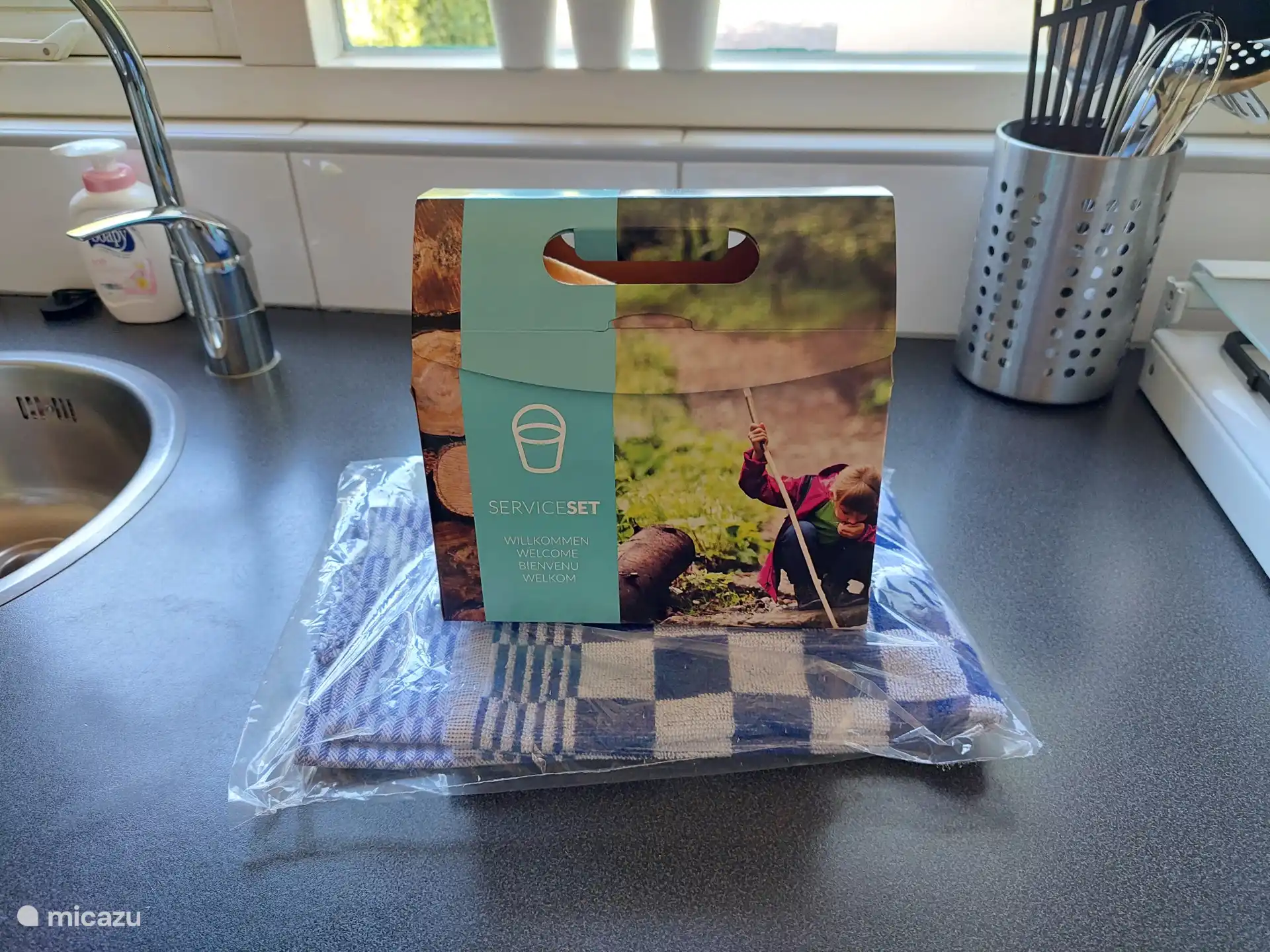 Schoonmaakpakket, keukenhanddoek en theedoek inbegrepen