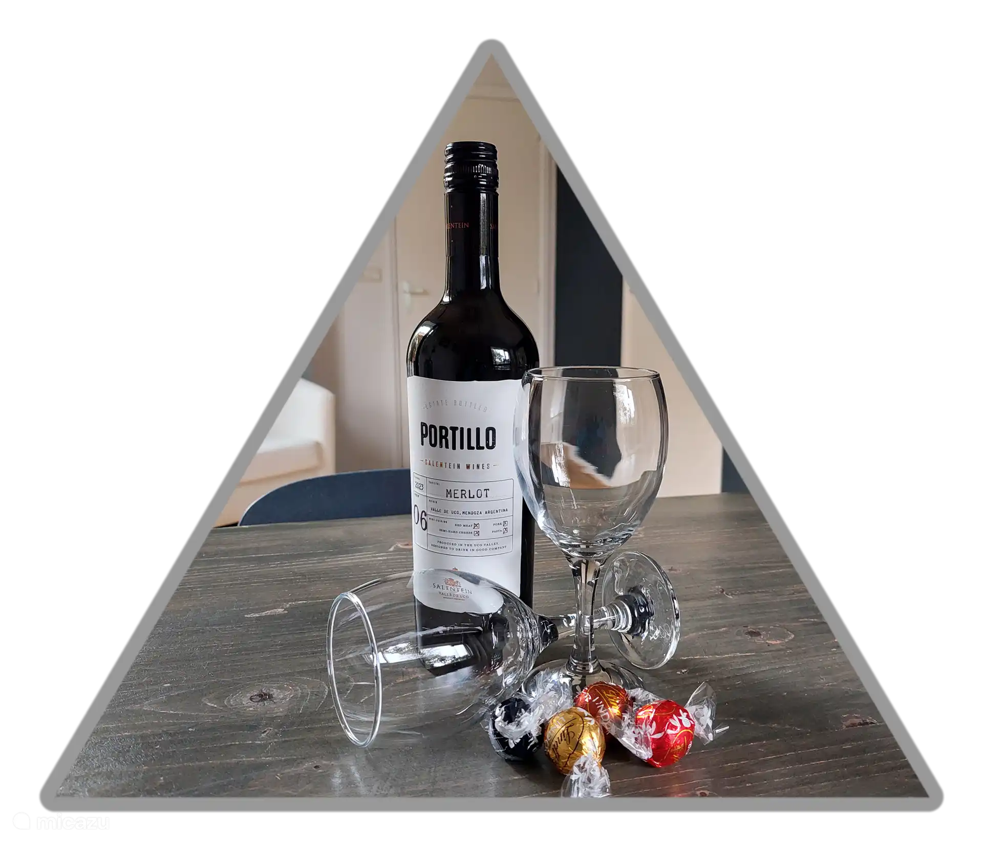 Leckere Flasche Wein bei der Ankunft!