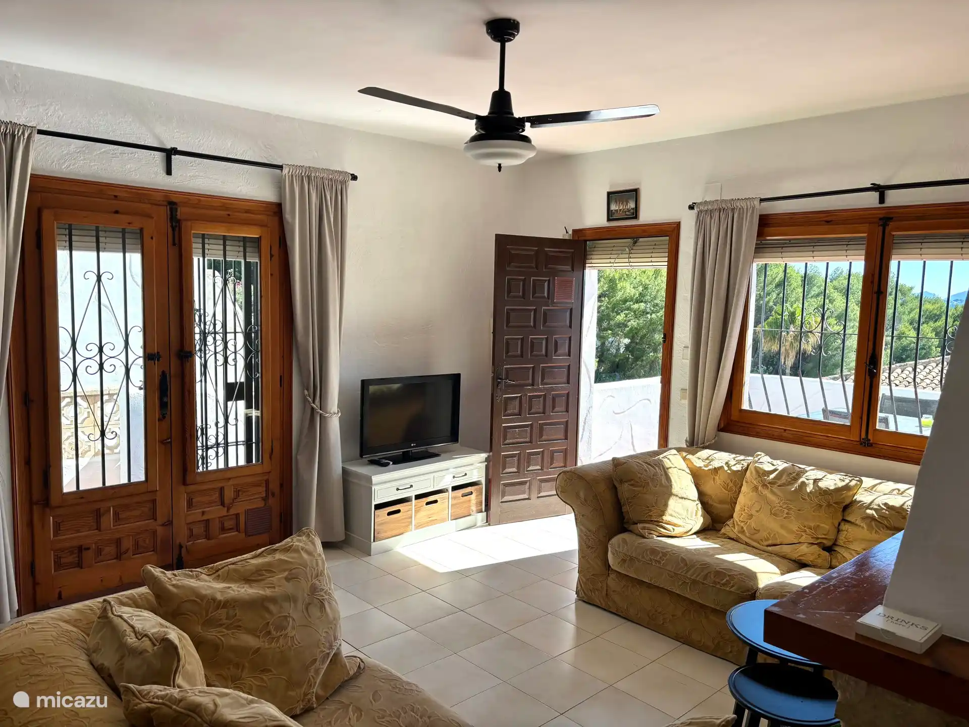 Living room with door to balcony