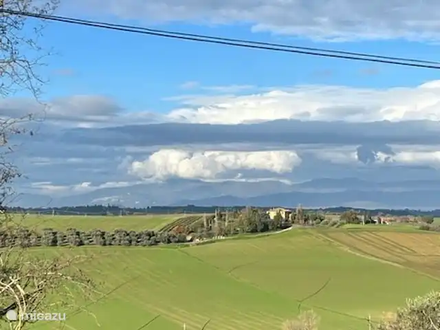 Fietsen, Italië, Umbrië, Castiglione Del Lago, appartement La Casa Terra Dei Sogni Uitzicht vanuit het balkon