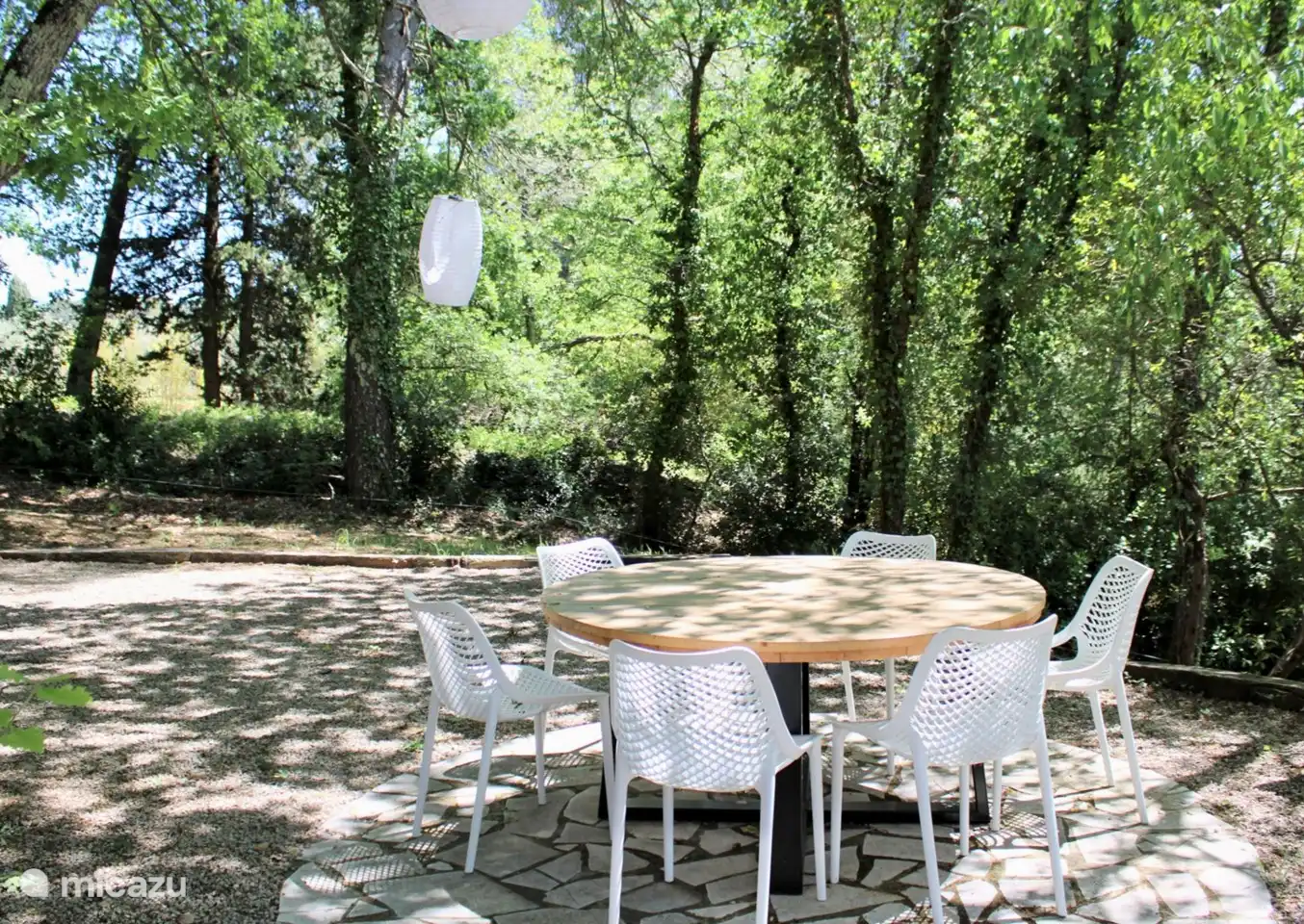lovely sitting area under the trees