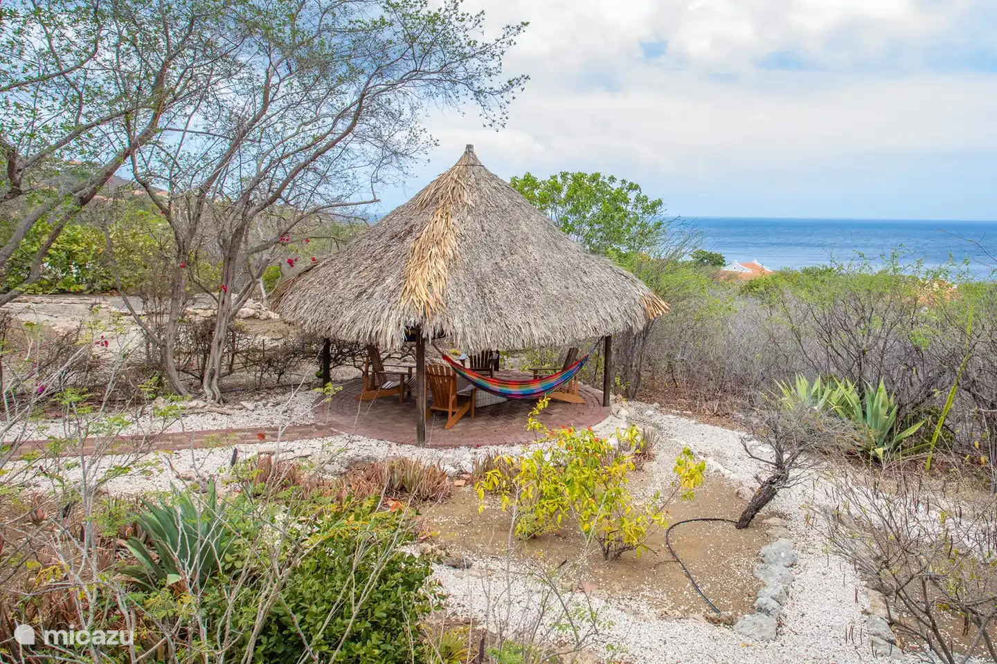Shaded palapa in the garden