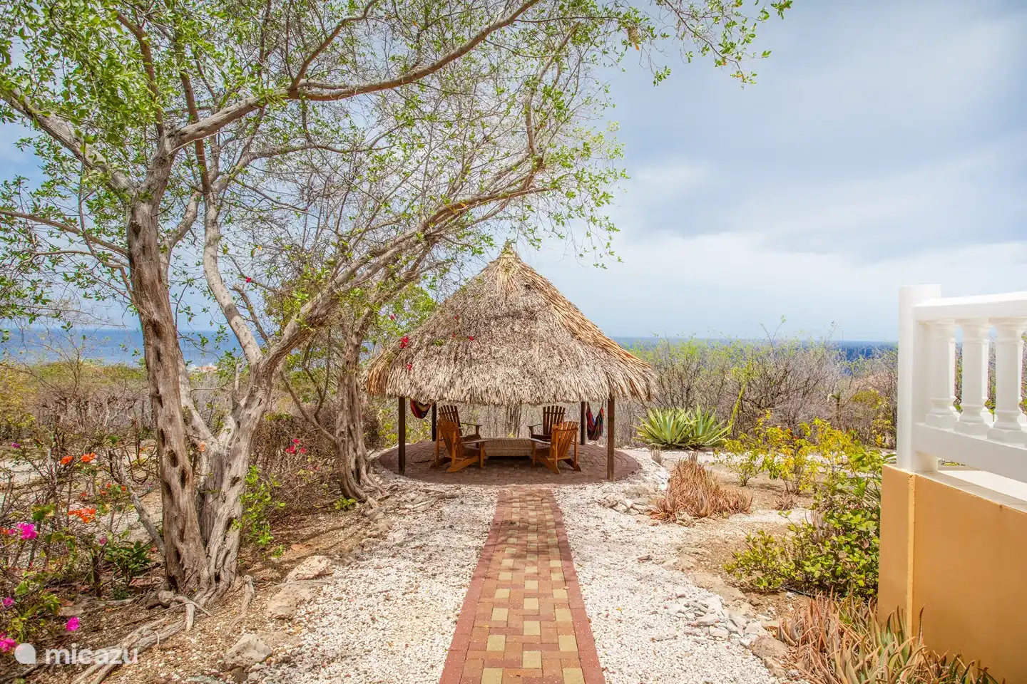 Shaded palapa in the garden