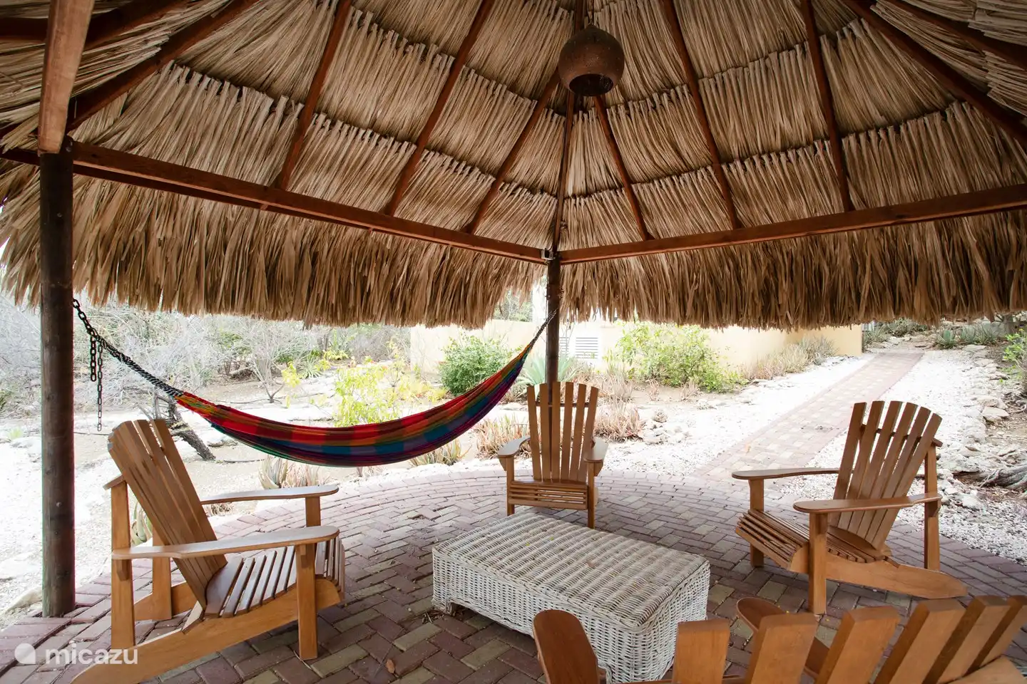 Shaded palapa in the garden