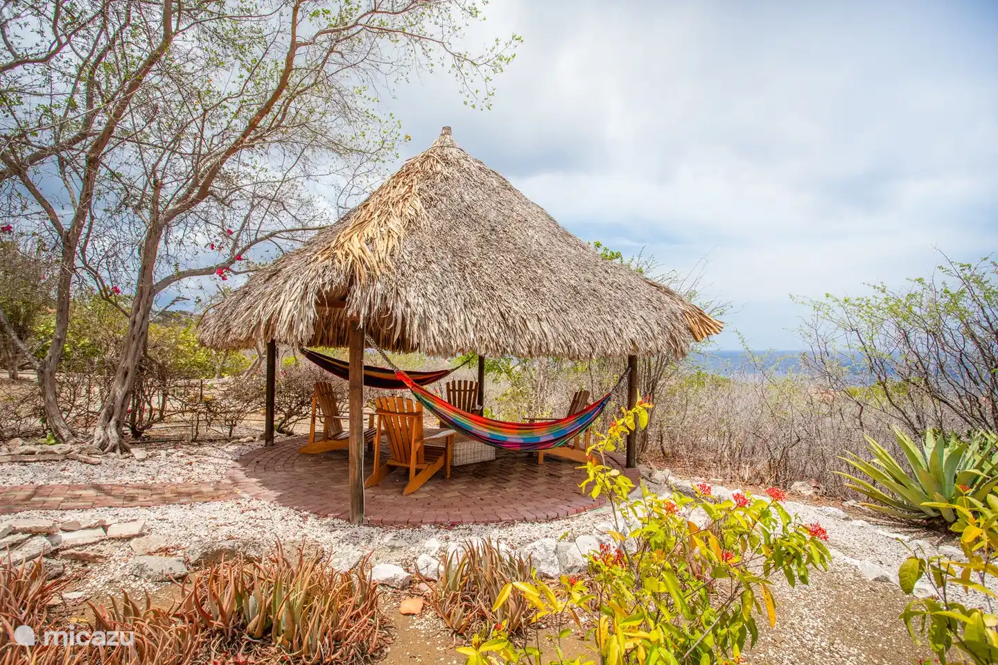 Shaded palapa in the garden