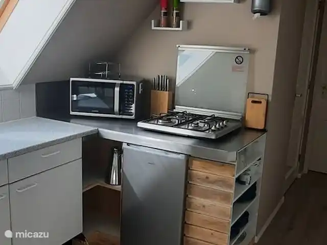 Granja villa con piscina en Países Bajos, Holanda del Norte, Lutjewinkel - villa cocina
Equipado con estufa de 4 quemadores.
Horno microondas combinado
Pava
Máquina de filtro de café