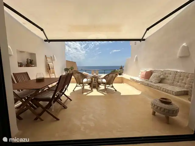 Appartment Vista a Mer huren in Spanje, Ibiza, Cala Tarida - appartement Balkon