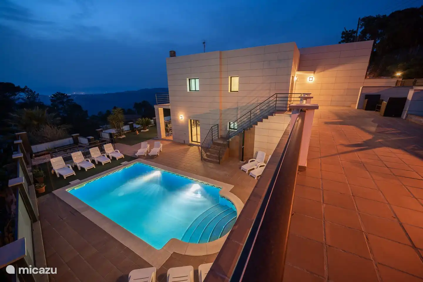 villa, Lloret de Mar, Costa Brava, Spanien - Villa Aurore (12 Pers.), Bergblick