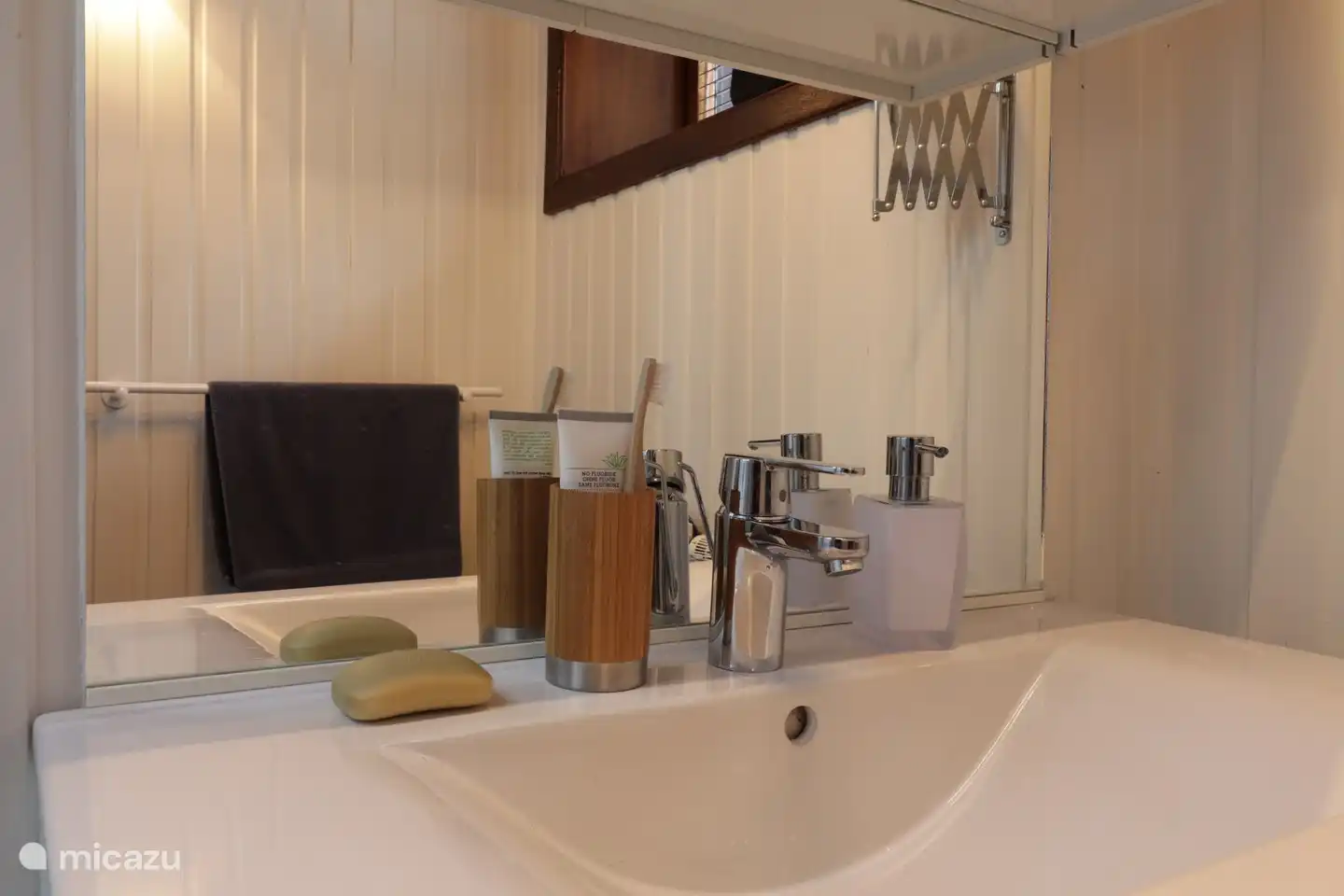 Bathroom with shower and sink