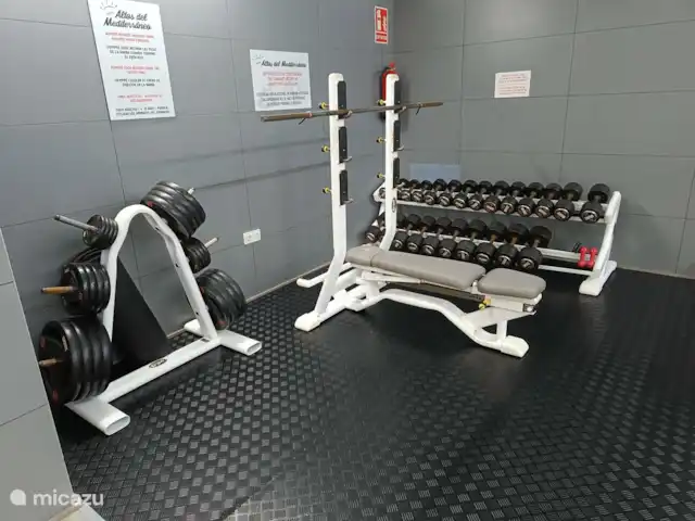 Mediterraneo-1 | Espagne, Costa Blanca, Orihuela Costa - appartement Gym dans le bâtiment en face de la piscine extérieure.