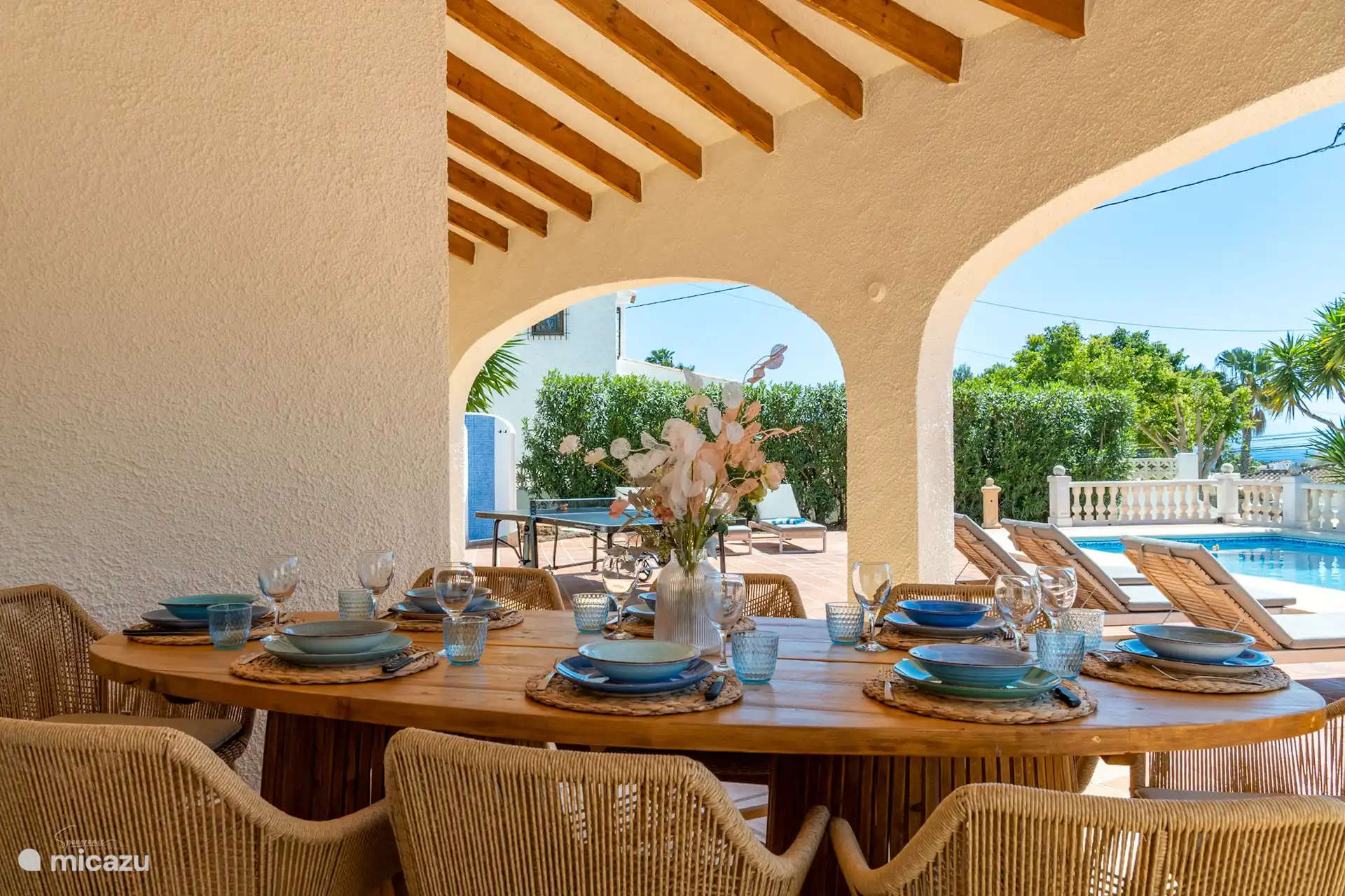 Outdoor dining table for 8 people