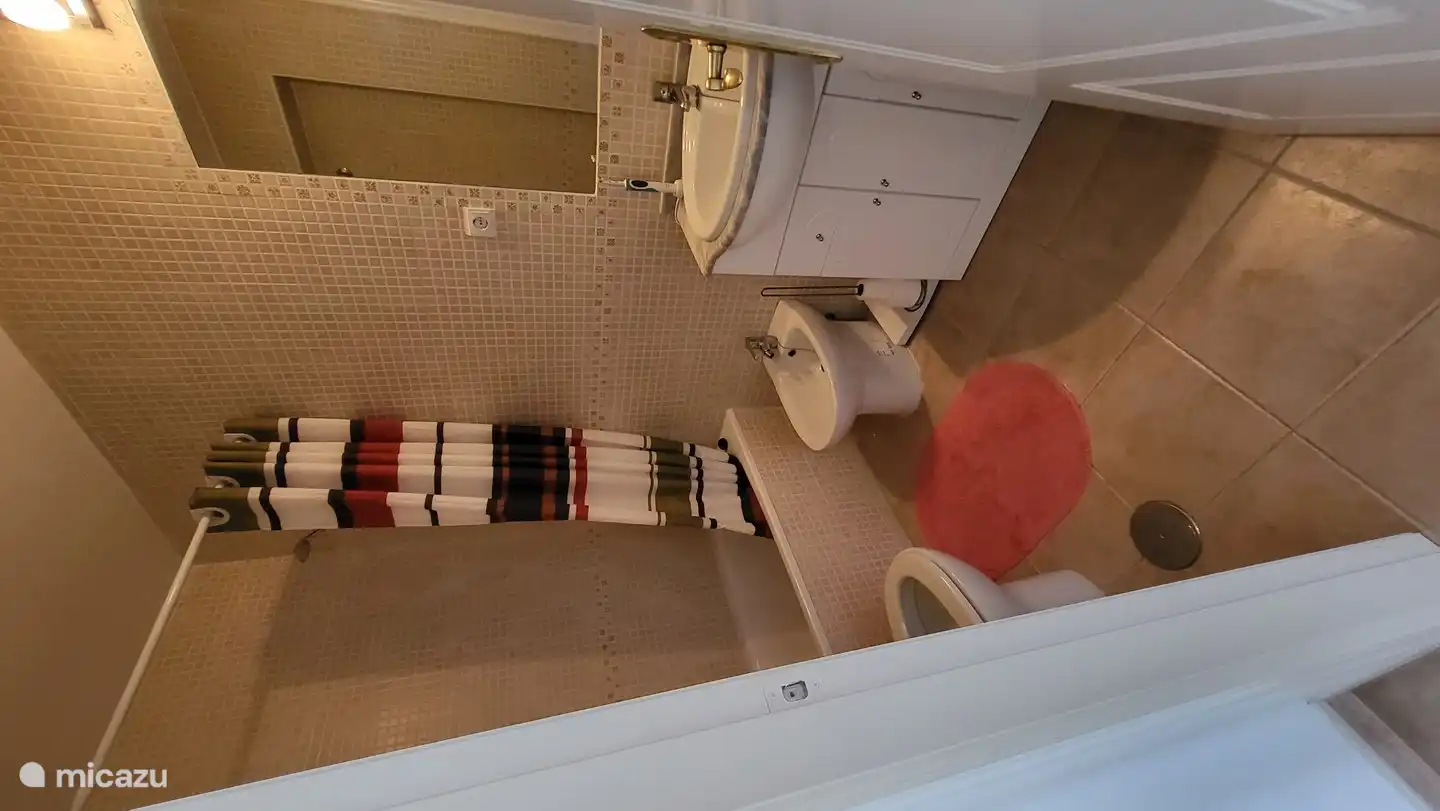 De masterbedroom heeft een badkamer en suite met ligbad, wastafel, toilet en bidet.