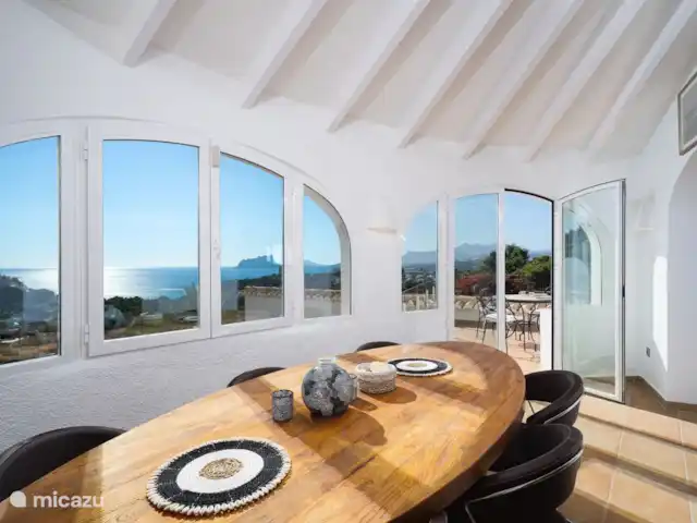 Villa Bahia del Portet | Moraira  huren in Spanje, Costa Blanca, Moraira - villa De eetkamer van Villa Bahia del Portet heeft panoramisch zeezicht