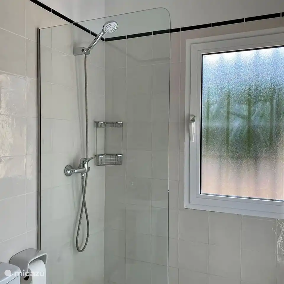 The second bathroom of Villa Lara also has a walk-in shower