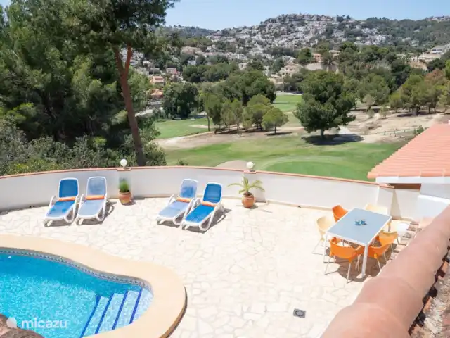 Villa Naranja | moraira | 6 personas en España, Costa Blanca, Moraira - villa Desde la terraza de Villa Naranja hay una hermosa vista del campo de golf de Moraira