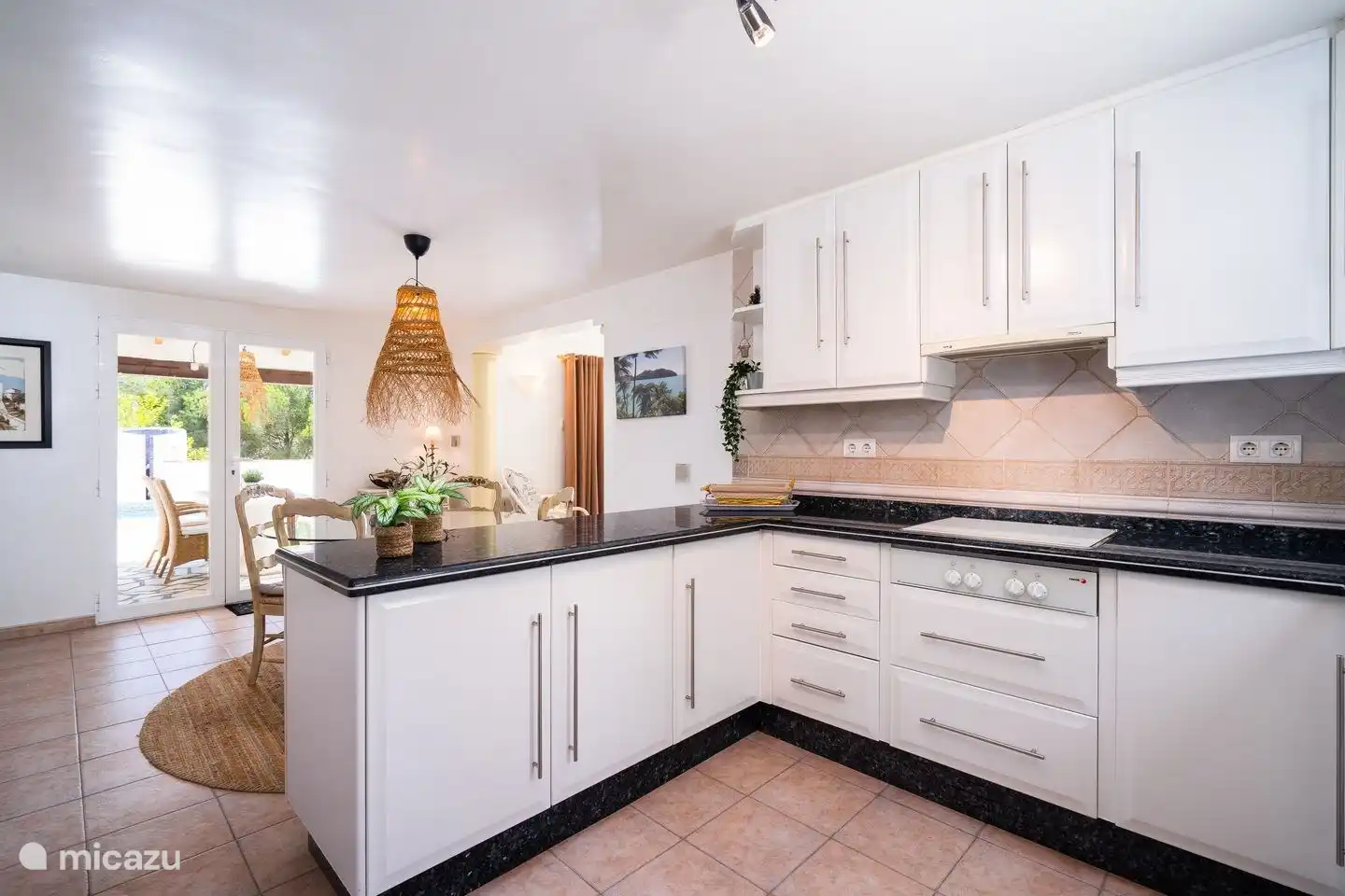 The open kitchen of Villa Naranja is fully equipped