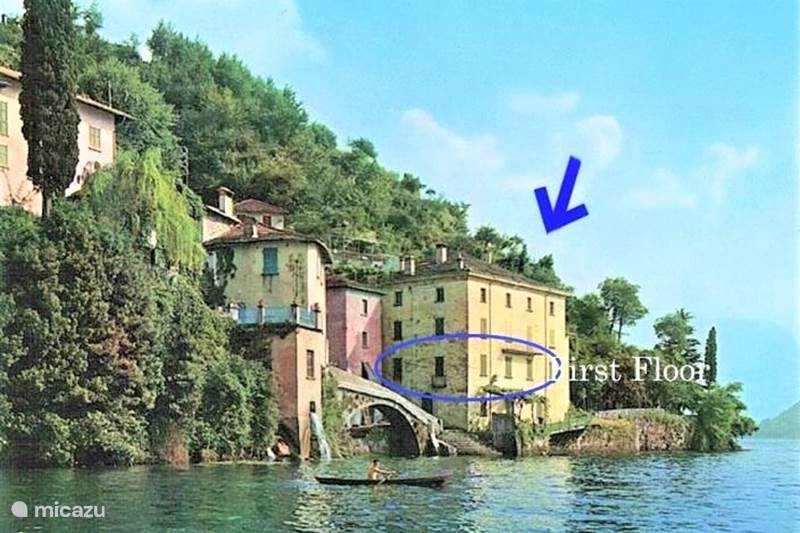 Vakantiehuis Italië, Lombardije, Nesso Appartement Waterfront Palazzo + tuin Comomeer
