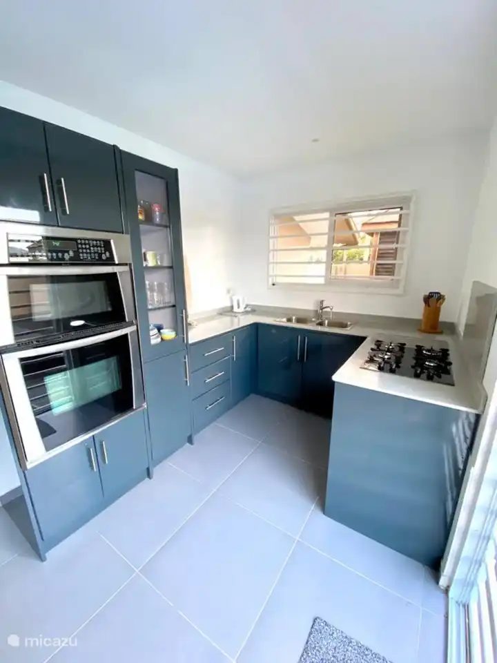 Luxusküche mit Kombi-Backofen/Mikrowelle und Herd/großem Kühl-/Gefrierschrank