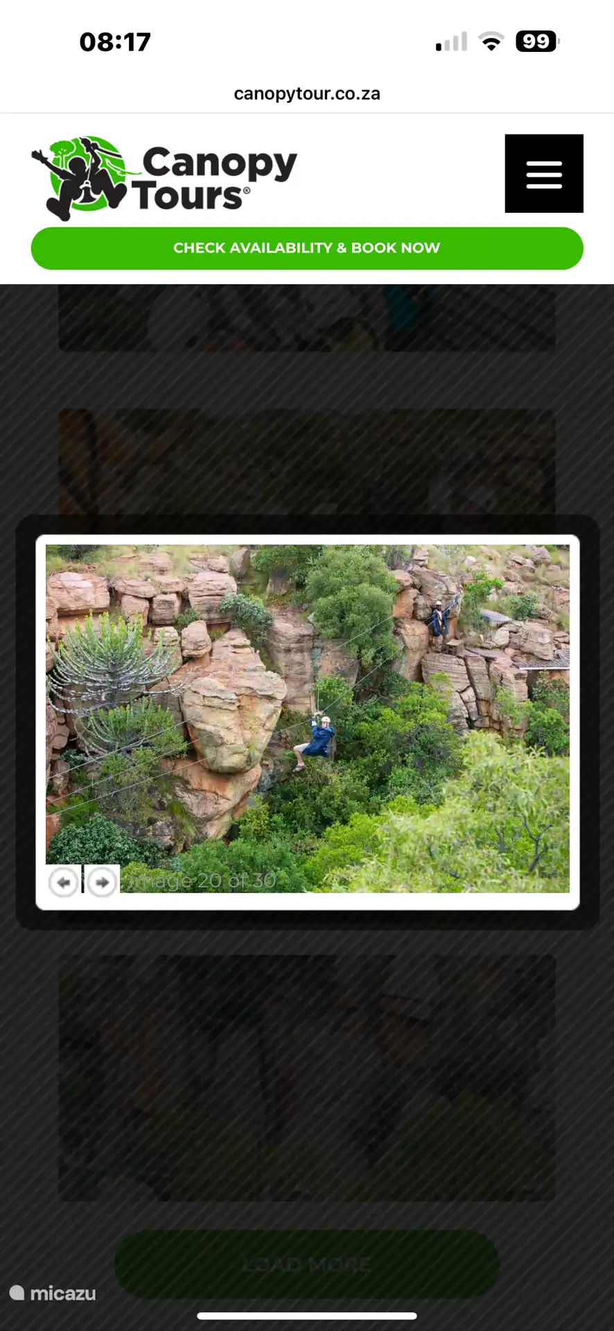 Canopying en el Magoebaskloof cerca de Tzaneen