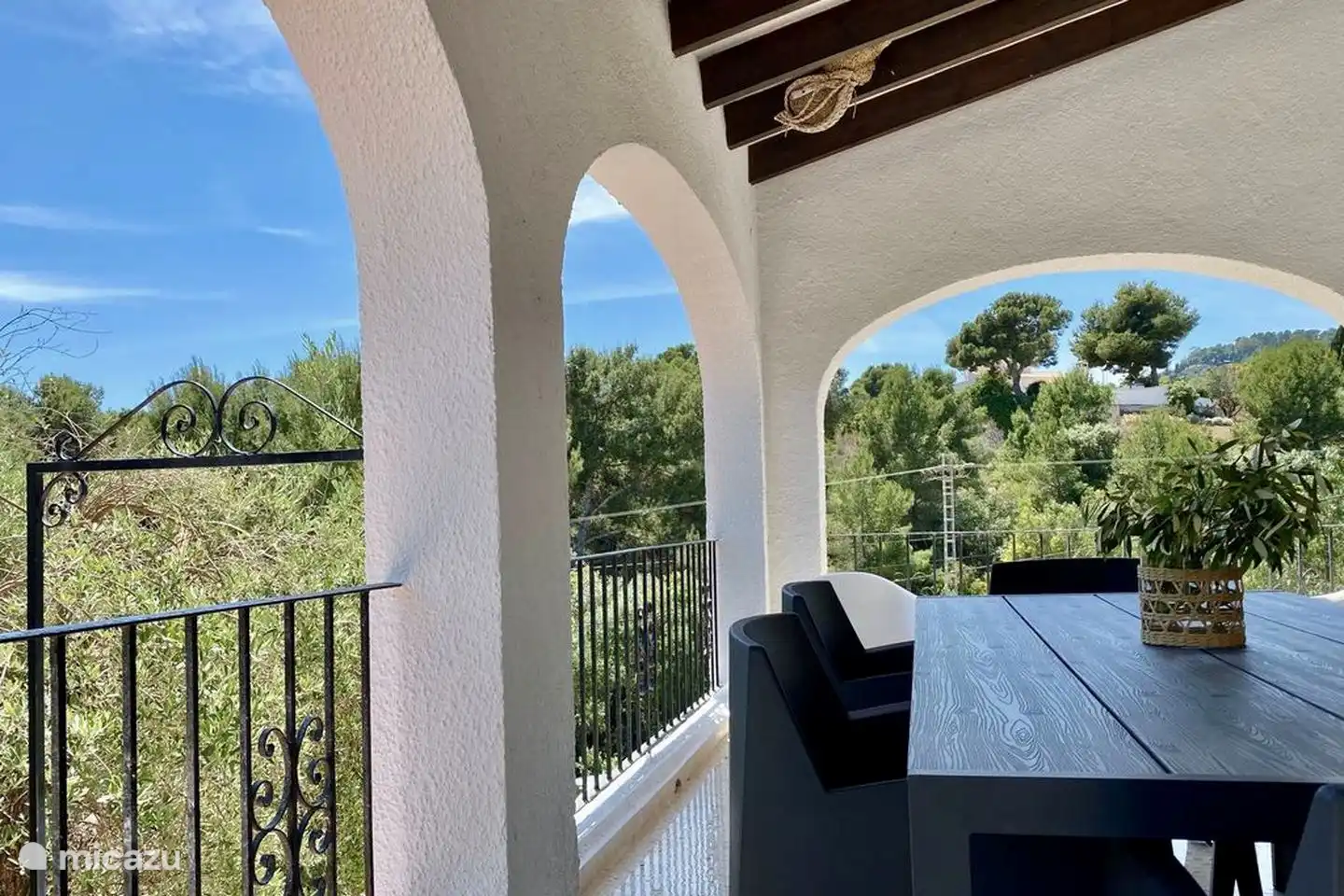 Villa Olivera has a wide view from the covered terrace