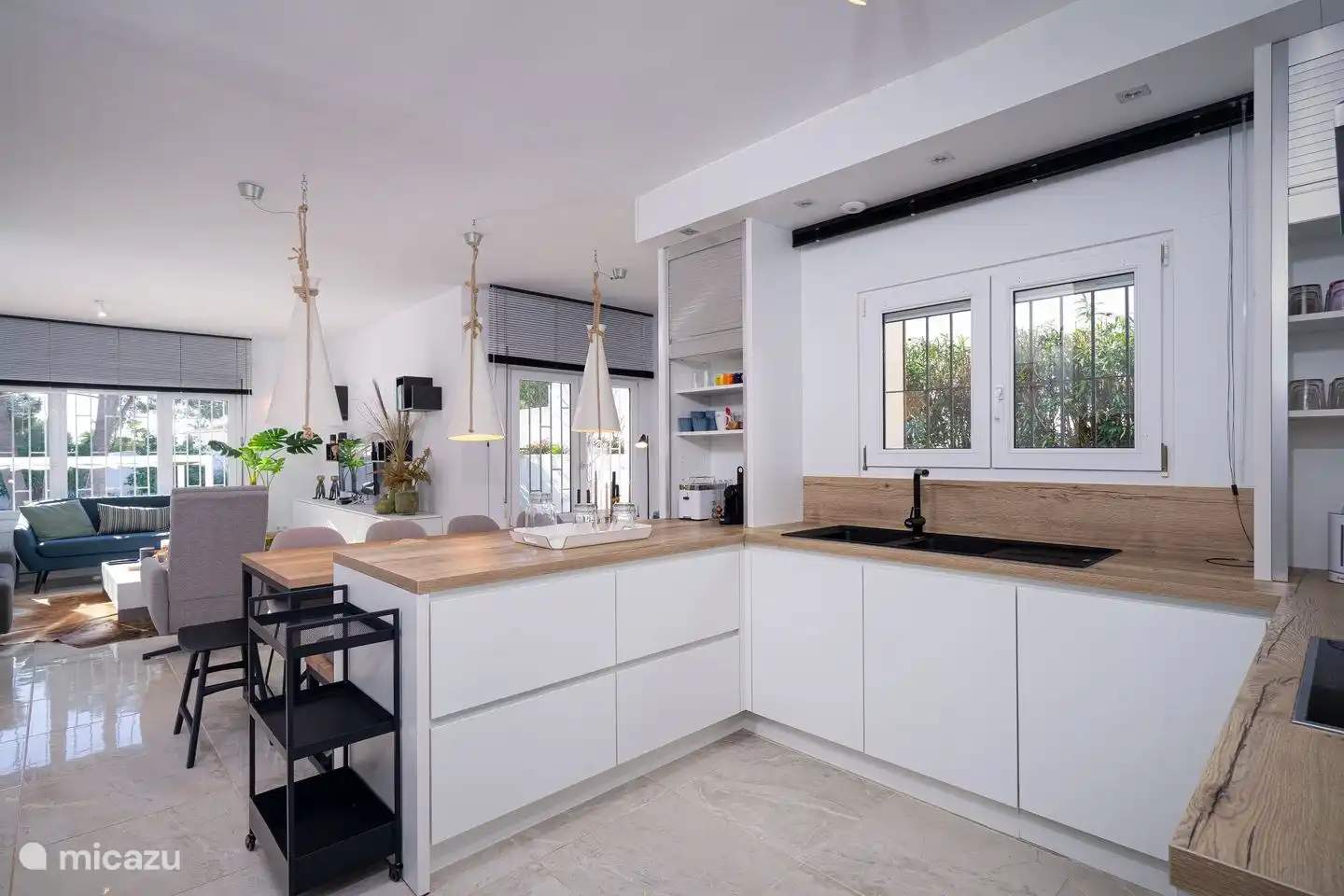 The open kitchen of Villa La Serena is fully equipped