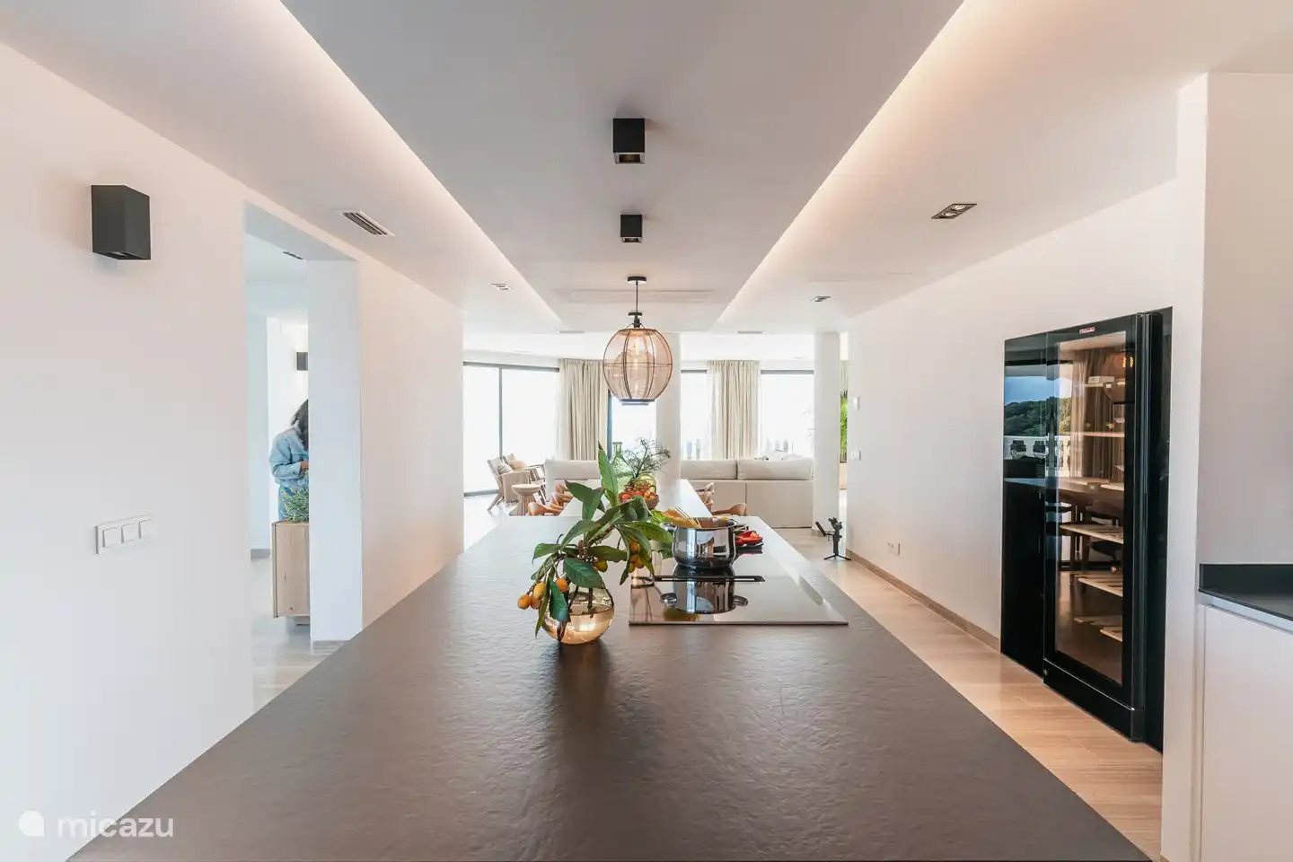 kitchen with large wine cabinet