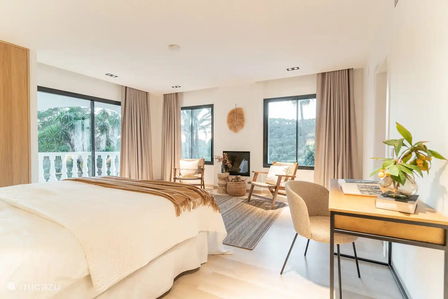 bedroom with fireplace