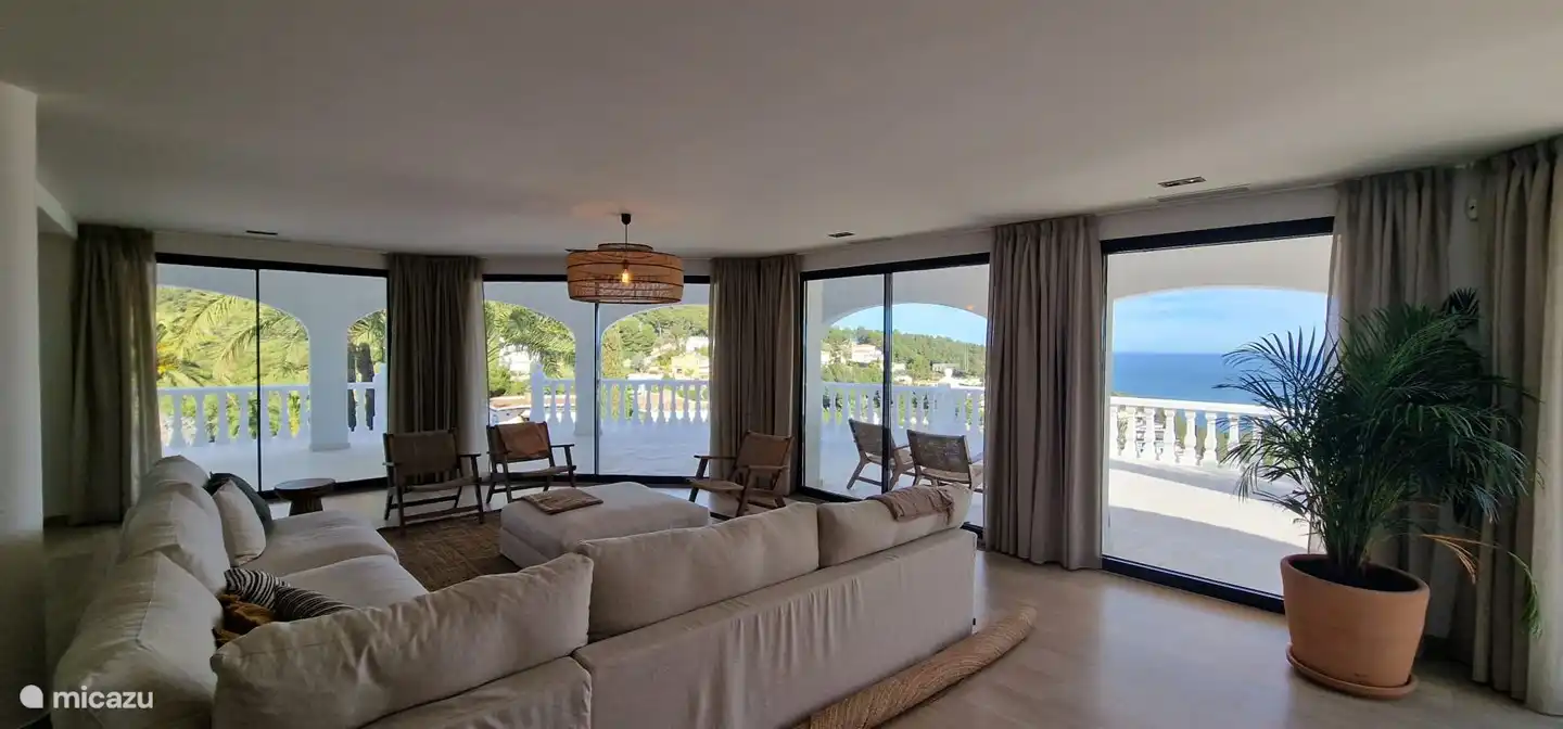 living room with sea view
