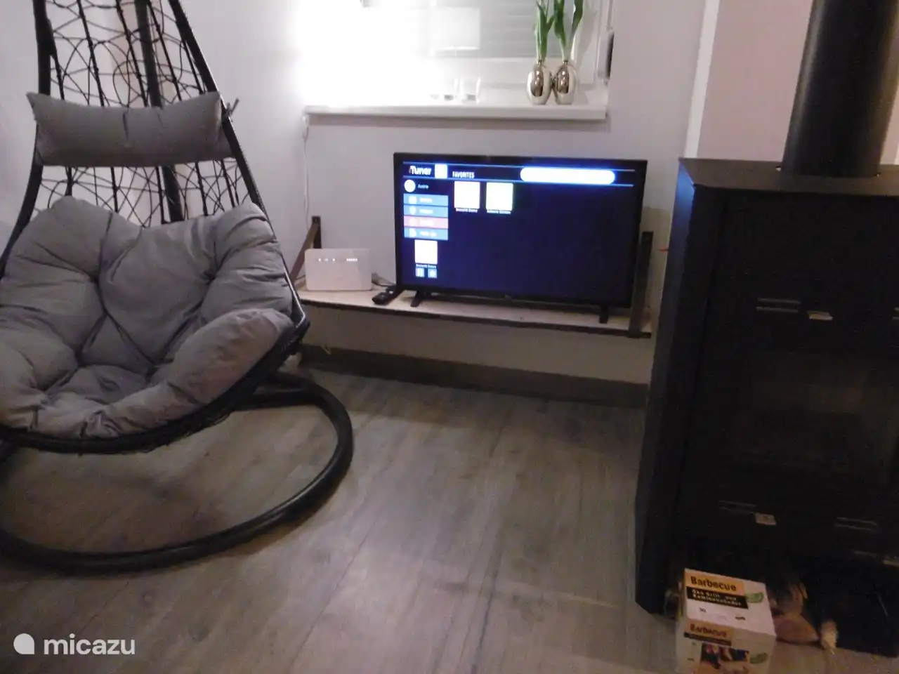 Nous avons une petite télévision intelligente dans la maison. Apportez vos propres informations de connexion à partir de votre streaming en ligne, puis vous pourrez simplement regarder Netflix, etc. 