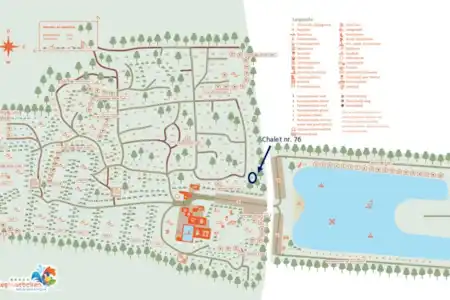 Plan du parc, maison de campagne Het Chalet = nr.76