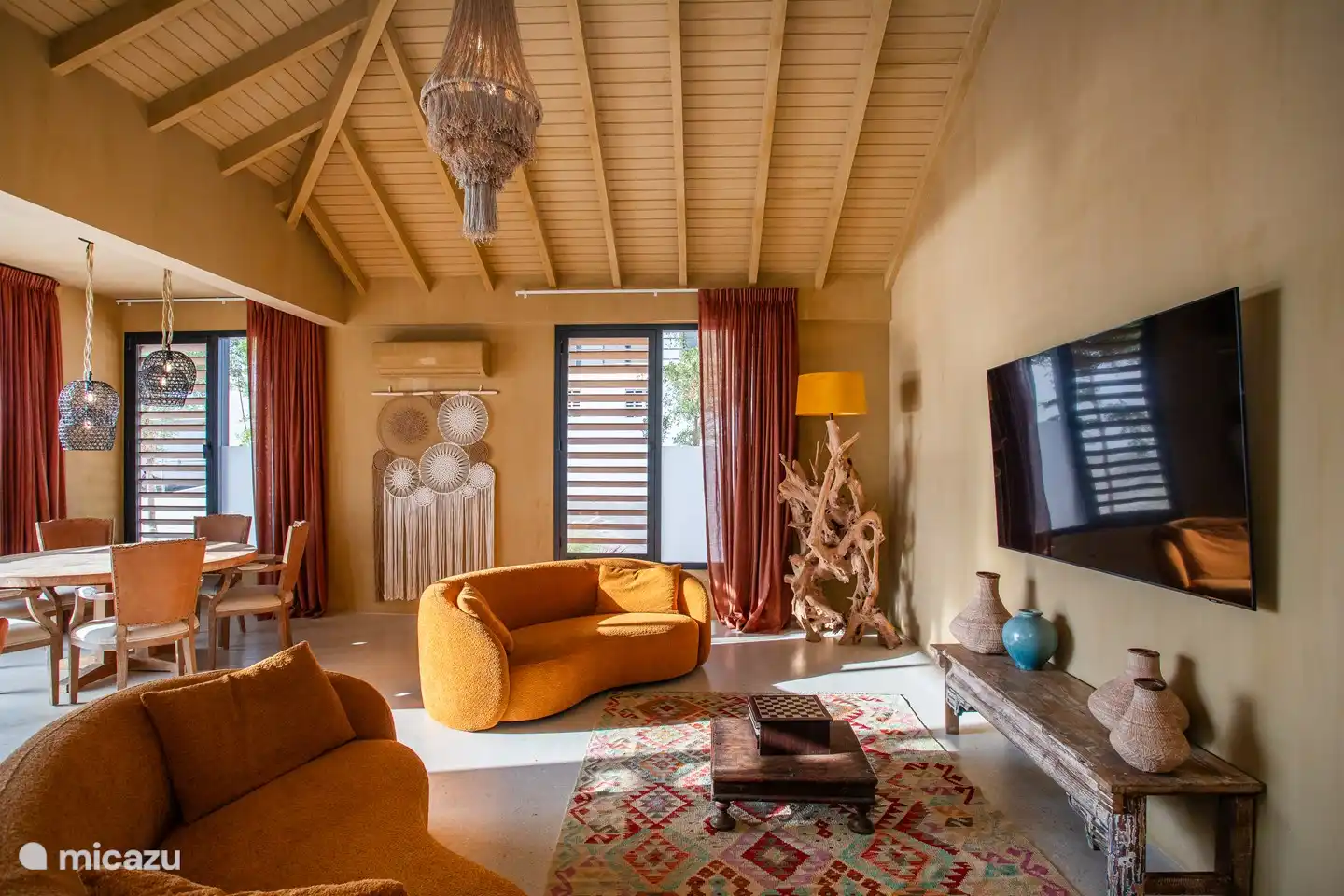 Additional living room that serves as an office or entertainment area.