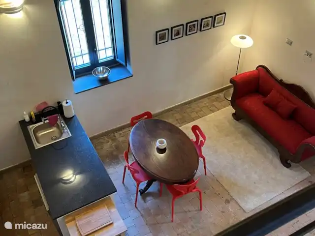 vakantiehuis huren in Italië, Sicilië, Carlentini – Casa Bellini Cirico I Woonkamer met open keuken