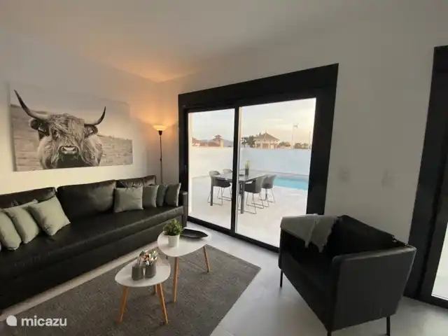Location de Vacances Espagne, Costa Cálida, Mazarrón, villa - Casa Demi Adore Séjour donnant sur terrasse avec piscine
