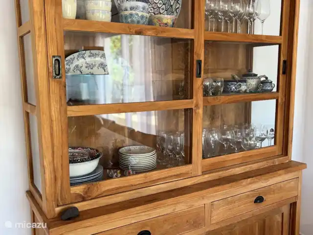 Casa Muntazah | Espagne, Costa Blanca, Moraira - maison de vacances Belle vitrine à côté de la table à manger