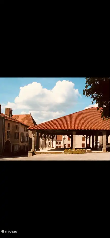 Market hall with the old houses