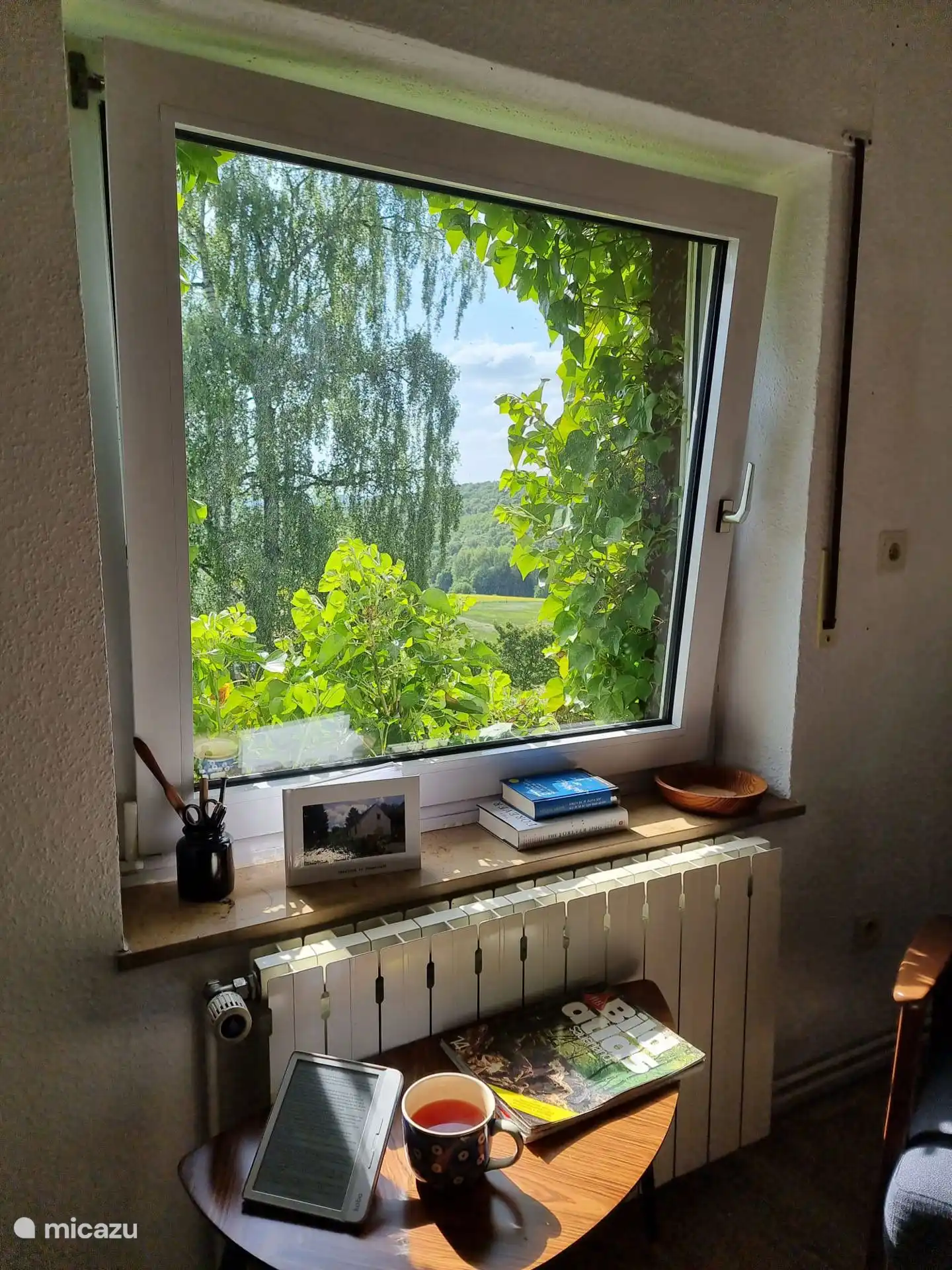 Desde el salón se disfruta de una vista preciosa del paisaje montañoso.