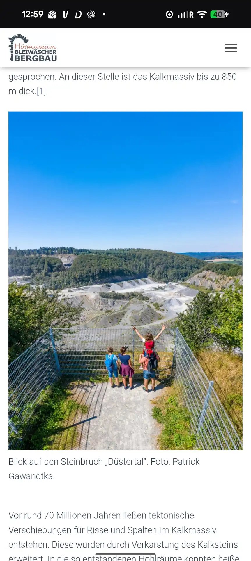 Quarry less than a 10-minute walk from the house Am Brunnen 
