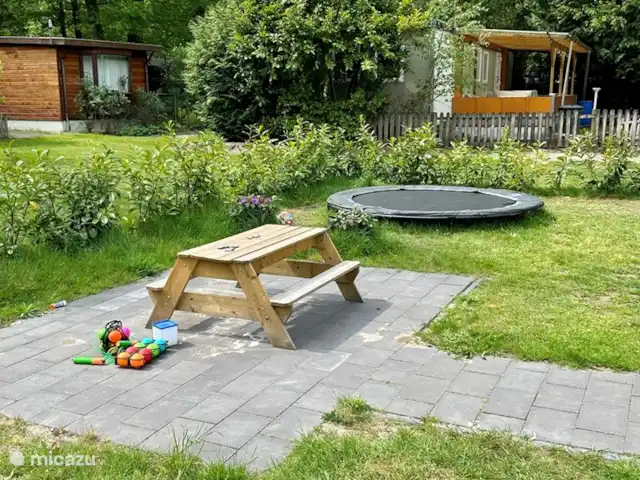Location de Vacances Pays-Bas, Gueldre, Gorssel, chalet - Herbie trampoline et table de pique-nique pour enfants