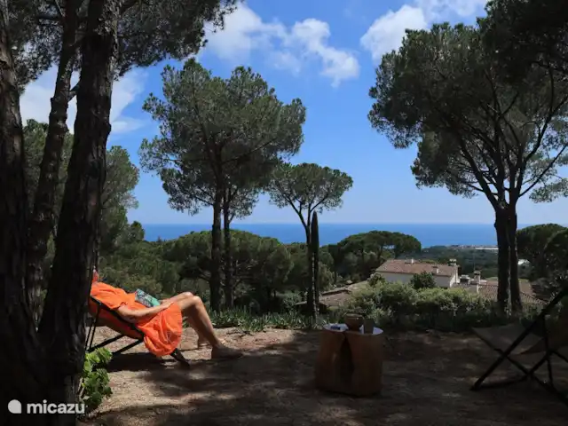 Houten villa op landgoed Barcelona  huren in Spanje, Barcelona, Sant Andreu de Llavaneres  - chalet Uitzicht vanuit de Cabin