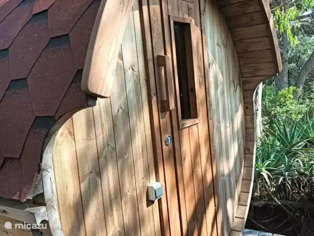 Houten villa op landgoed Barcelona  huren in Spanje, Barcelona, Sant Andreu de Llavaneres  - chalet Sauna barrel