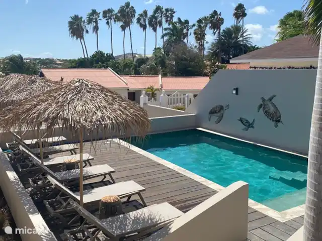 vakantiehuis huren in Curaçao, Banda Ariba (oost), Cas Grandi – Resortje met zwembad nabij strand A1 groot gedeeld zwembad van 4 bij 8 meter