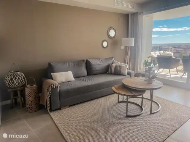 Gran Canet: luxe, strand, Valencia! huren in Spanje, Valencia, Canet d'En Berenguer - appartement sfeervolle woonkamer met smart tv