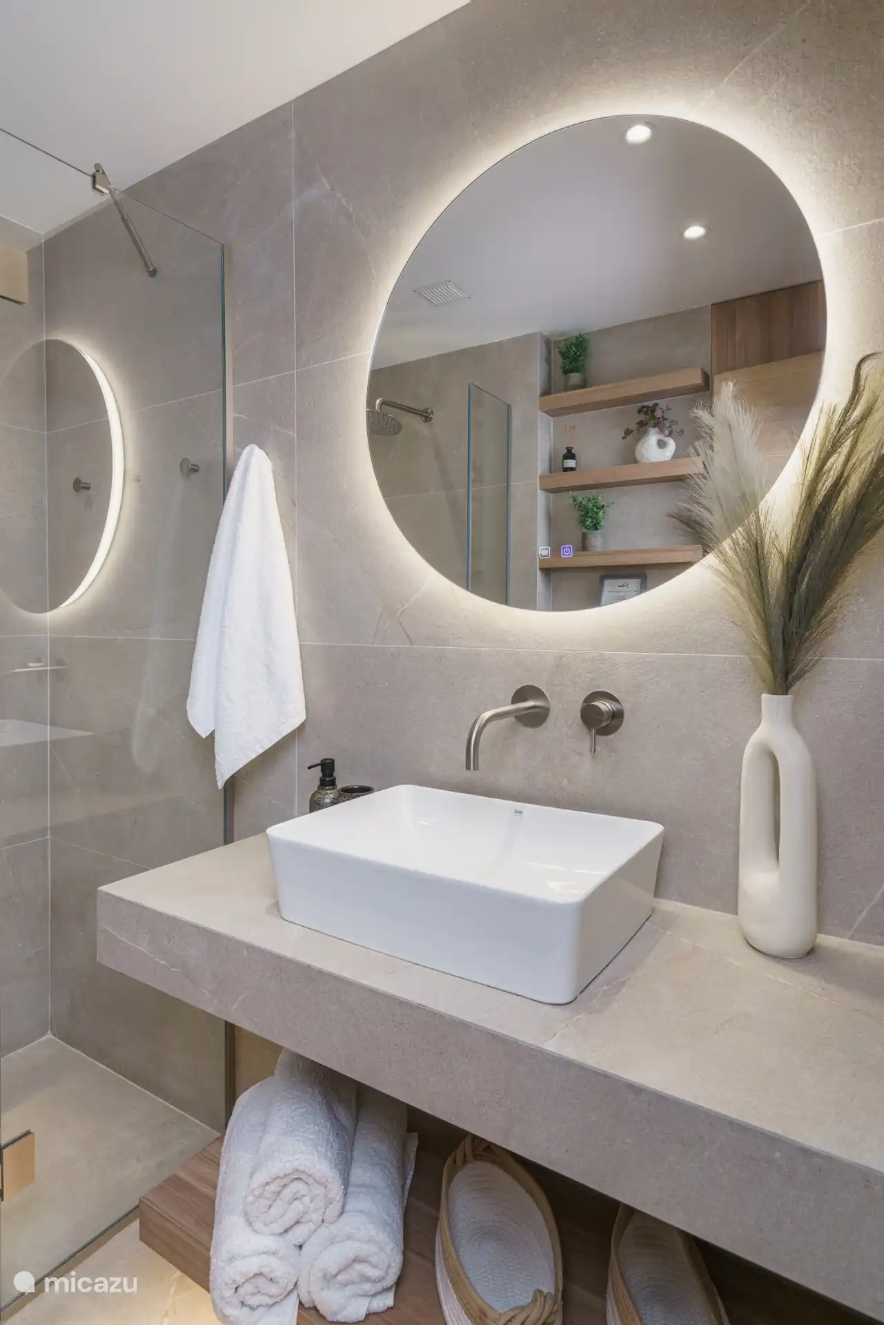 Upstairs bathroom with walk-in shower