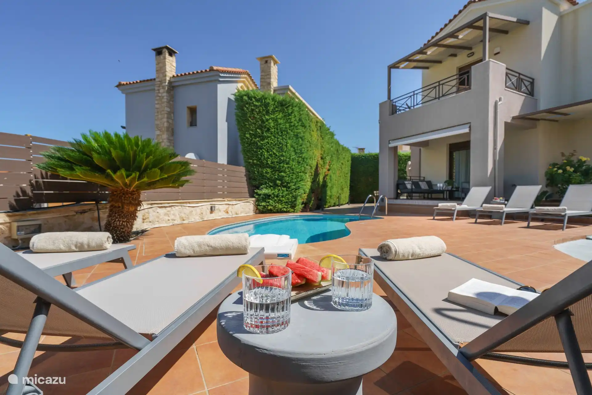 pool area sun loungers 